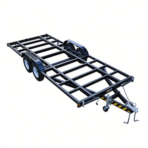 Remorque utilitaire à double essieu en acier robuste Q235, capacité de charge maximale de 10 000 lb, châssis de remorque pour transport de voitures DIY, constructions personnalisées - Product Image 5