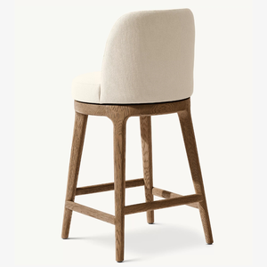 Tabouret de bar en bois de frêne moderne pour hôtel, cuisine extérieure, îlot de cuisine, chaises hautes rondes pour salle à manger, usage commercial - Product Image 3