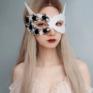 Masque noir sexy pour fille, décorations de fleurs noires, masque de fête costumée d'Halloween, nouveau design - Product Image 6