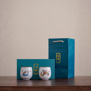 Tasse à thé au design <span class=keywords><strong>chat</strong></span>, tasse à thé Kung Fu, céramique de kaki, porcelaine antique Ru, ensemble de tasses à thé de maître, boîte cadeau en porcelaine - Product Image 5