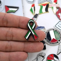 Autocollants métalliques en forme de cœur triangulaire Palestine, badge publicitaire mobile, épingle personnalisée drapeau palestinien, carte de la Palestine