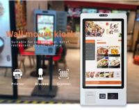 Kiosque de commande et de paiement en libre-service pour restauration rapide avec écran tactile 24-32 pouces et imprimante de tickets, sur pied