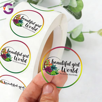 Etiquetas Redondas de Vinilo Personalizadas con Logotipo de Marca Comercial para Empaquetado de Alimentos, Cajas de Hamburguesas y Pizza, Pegatinas de Sellado para Panadería en Rollo