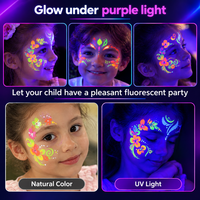 12 bâtons de peinture néon pour le visage et le corps, crayons de maquillage fluorescents UV sous lumière noire, kit de peinture faciale pour Halloween et soirées phosphorescentes