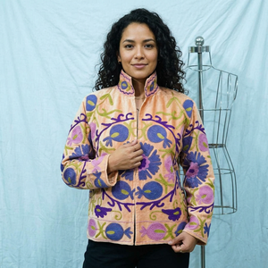 Ladies' Reversible Velvet Bomber Jacket Stand Custom Logo Embroidery Floral Pattern <b>Quilted</b> Design Cotton Lining Autumn/<b>Winter</b> - Product Image 1