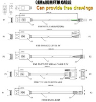 Cable USB RS232 FTDI FT232RL, Cable USB RS232 a Mini Din de 4 Pines/6 Pines/8 Pines Macho para Conexión de Temma a PC, USB-TRS02320