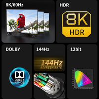 Cable HDMI 2.1 VegGieg 8K Trenzado, Macho a Macho, Conector Chapado en Oro, Cable de Video Ultra HD de Alta Velocidad para TV 8K, PS5, Monitor