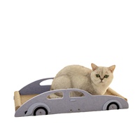 2024 nouveau Design drôle voiture chat lits à gratter papier ondulé feutre confortable chat griffoir lit de couchage