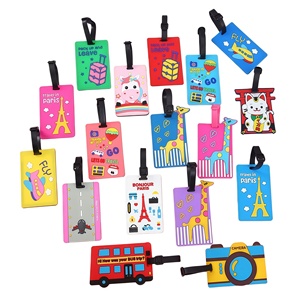 Custom Cute 3D Soft Rubber Tag PVC Luggage ID Tag Travel for Promotion Gift PVC Rubber Luggage Tag for Traveling