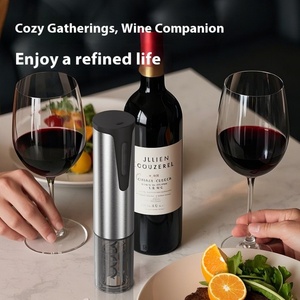 Abridor de Botellas de Vino Eléctrico Moderno de Acero Inoxidable, Multifuncional, Automático, Redondo, Artefacto para Abrir Vino, Tapón de Vino para Ceremonias - Product Image 4