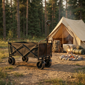 Chariot de <span class=keywords><strong>courses</strong></span> pliable portable à quatre roues en acier inoxydable étanche pour le camping et les outils de stand - Product Image 6