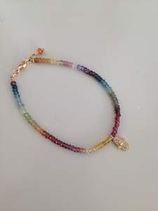 Pulsera de turmalina de sandía delicada de alta calidad al por mayor joyería de cristal curativo hecha a mano joyería impermeable que no se deslustra - Product Image 4