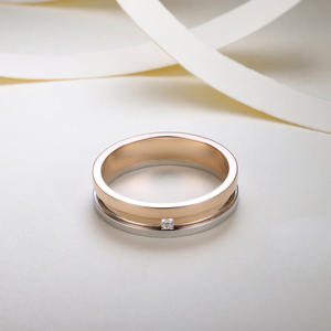 Tùy Chỉnh Chất Liệu Nhẫn 0.2 Carat Vòng Kim Cương Nhẫn Sang Trọng Thiết Kế Thời Trang Màu Trắng Và Màu Vàng Đôi Màu Sắc Kết Hợp Nhẫn - Product Image 4