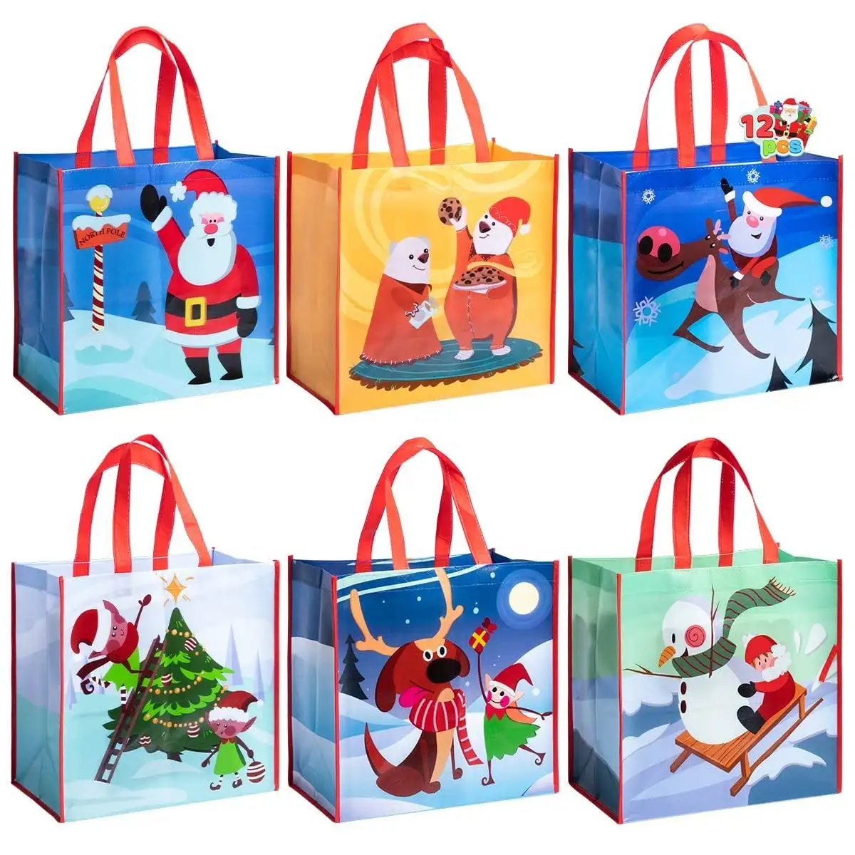 Christmas present Custom Tote Bags Premium Quality Holiday Miniature Gift Christmas Non-Woven Bag With Handles