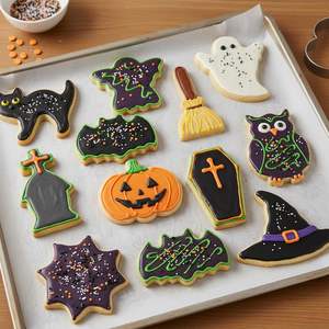 <span class=keywords><strong>Emporte</strong></span>-pièces d'Halloween en acier inoxydable, lot de 12, moules à biscuits d'Halloween, fournitures pour chocolat, formes fantôme, <span class=keywords><strong>chauve</strong></span>-<span class=keywords><strong>souris</strong></span>, araignée, citrouille - Product Image 6