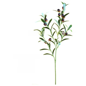Ramas de olivo artificiales realistas de alta calidad con frutos, plantas verdes para decoración del hogar, flores artificiales al por mayor - Product Image 6