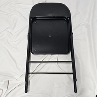 Chaises Pliantes en Acier Métallique Noir avec Assise Rembourrée en Similicuir Souple, Économiques, pour Événements (Vente en Gros)