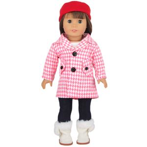 <span class=keywords><strong>2022</strong></span> FÁBRICA DE China conjunto de ropa de muñeca de moda conjunto de oso de bajo <span class=keywords><strong>precio</strong></span> para Mini juguete americano niño niña incluye abrigo boina hecho de plástico - Product Image 1