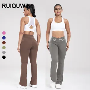 RUIQUWIN Custom Workout Pants Fitness Activewear Flared Butt Lifting High Waisted Gym Workout Yoga Leggings