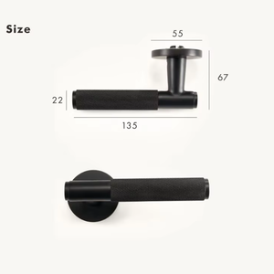 Poignée de porte moderne en laiton moleté pour villa, avec levier et cylindre magnétique factice EU pour intérieur - Product Image 4