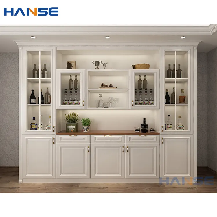 Prix d'usine personnalisé moderne salon salle à manger blanc en bois massif placard buffet buffet armoire design