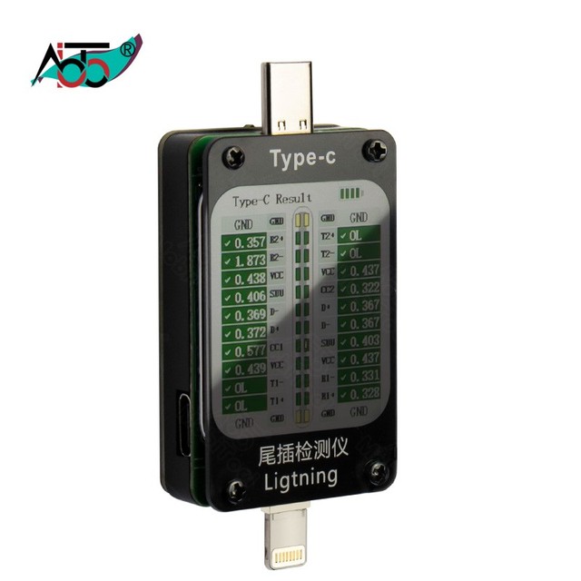 LCD Display Automatic Scanning Tester Tool Mobile Phone Charging Dock Detector for iPhone Android Tail Plug Repair Check