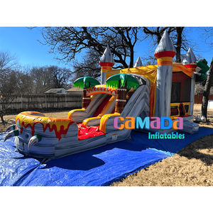 Château gonflable de videur de dinosaure de Dino avec la piscine d'eau et le toboggan <span class=keywords><strong>pour</strong></span> la partie d'arrière-cour inclut le ventilateur <span class=keywords><strong>pour</strong></span> la location - Product Image 1