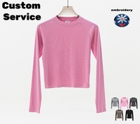 T-shirt à manches longues pour femme, automne 2026, streetwear, manches raglan, impression personnalisée en gros, mode vintage, respirant, doux, vierge