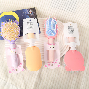 Candy Colored Cushion Hairbrush Oval Nylon Massage Brush For Kids With Scalp Massage Airbags - Product Image 3
