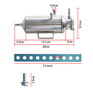 Tanque de expansión auxiliar de aluminio para modificación de automóviles con función de ventilación y eliminación de burbujas, color plateado - Product Image 4
