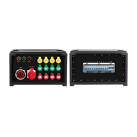 Boîtier de distribution d'alimentation professionnel portable 12 canaux 16A 3 fils + 1 canal 32A 5 fils avec double compteurs numériques, stabilisé aux UV, IP55