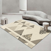 0197 Tapis de salon modernes en velours de cristal et polyester, faciles à nettoyer, imperméables, géométriques, fabriqués à la machine