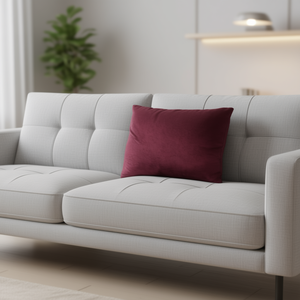 Cuscino e Poggiatesta Antelina Ice Point in Velluto Rosso Vino 40*60 - Product Image 2