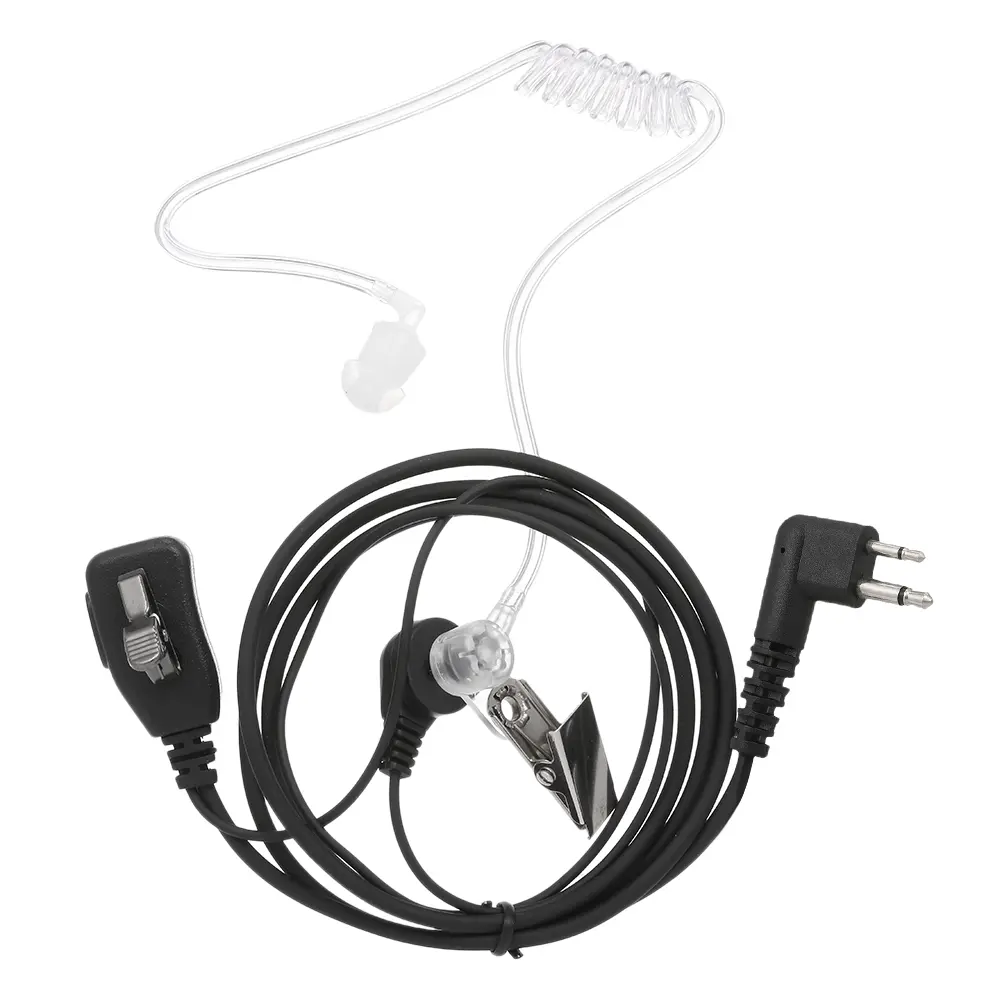 Walkie Talkie Headphone, headset Earpiece tabung udara akustik dengan mikrofon besar PTT untuk Motorola Radio dua cara colokan M/K