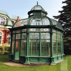 Vente de pavillon en fer forgé de style octogonal de jardin décoré d'antiquités européennes de haute qualité Gazebos verts en fer forgé pour l'extérieur - Product Image 2