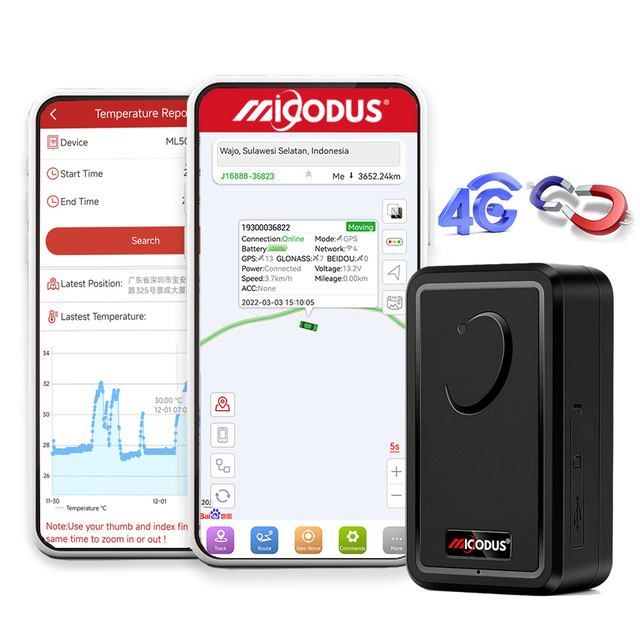 Free App MiCODUS ML500G Temperature Monitor 5000mAh Truck Gps Tracking 4G Asset Device Portable Gps Tracker With Strong Magnet