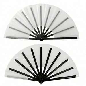 13-Inch <b>Plastic</b> Ribs Large Hand Fan Eco-Friendly Folk Art Style for Home Decoration or Business Gift - Product Image 1