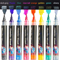 8 couleurs, stylo pinceau à eau métallique, marqueur double couleur pailleté, pointes fines pour calligraphie, marqueur artistique pour lettrage DIY