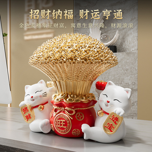 รูปปั้นแมวกวักนำโชค บาร์เลย์ ของตกแต่งร้านค้า ของขวัญเปิดร้าน ของประดับเคาน์เตอร์ - Product Image 2