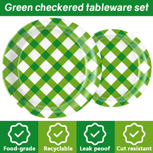 Hot Selling Cartoon Colorful Lace Disposable Paper Plates Checkered <b>Striped</b> Tableware Set Party Supplies Decorations High - Product Image 4