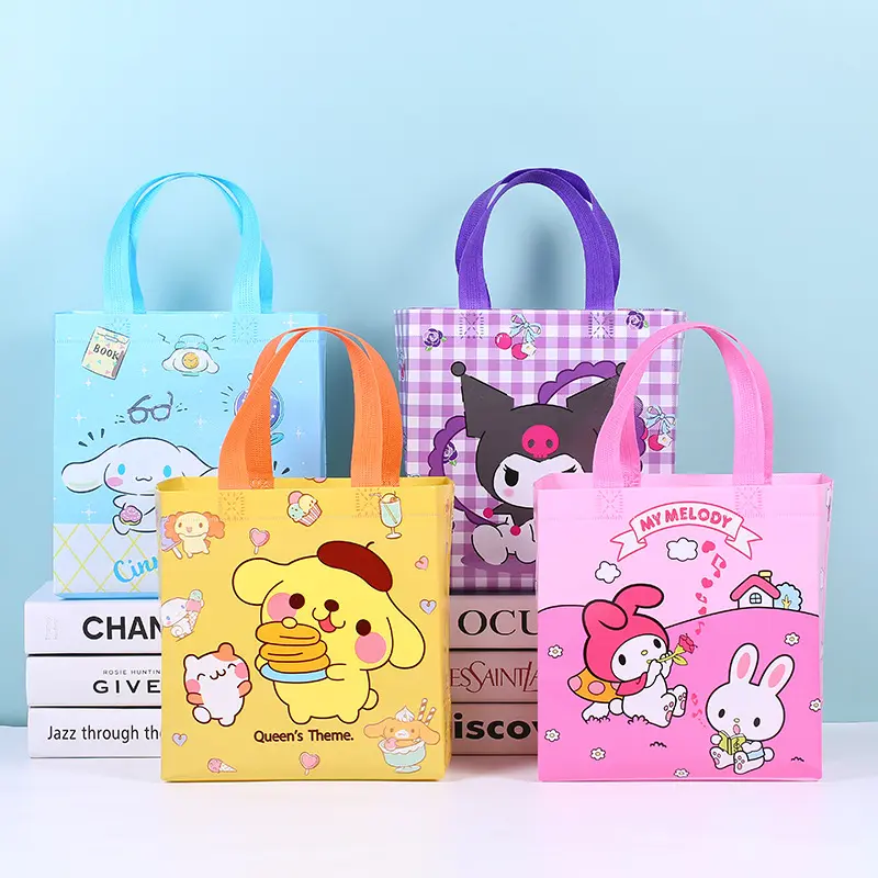 Bolsa de regalo de perro de conejo de dibujos animados lindo no tejido nuevo al por mayor bolsa de compras de regalo de mano portátil para niños