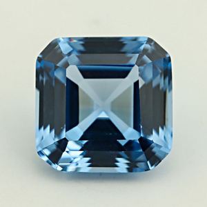 #107 Espinela Cuadrada en Forma de Azul Claro Gemas Corte Asscher Hecho por el Hombre Aguamarina - Product Image 5