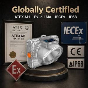 Lámpara Frontal a Prueba de Explosiones ATEX <span class=keywords><strong>M1</strong></span> Zona 0, LED Inalámbrica con Carga Inalámbrica, OLED IP68, Lámpara de Seguridad para Refinerías, Industria Química y Marina - Product Image 3