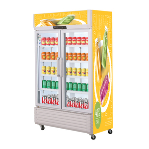 Réfrigérateur d'affichage de boissons refroidi par air <span class=keywords><strong>à</strong></span> double porte en verre verticale commerciale grande capacité avec numérique pour les supermarchés - Product Image 4
