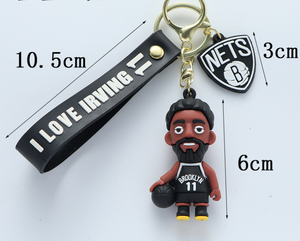 Porte-clés promotionnel 3D Kawaii mignon en PVC avec figurine de star de basket-ball et motif de dessin animé imprimé UV en caoutchouc pour voiture - Product Image 2