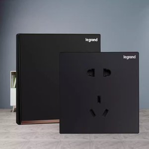 Pour Legrand Série Yijing, Panneau de Prise et Interrupteur Noir, Triple Prise, Cinq Prises, <span class=keywords><strong>Double</strong></span> Ouverture, Multi-Ports, Encastré, Type 86 - Product Image 2