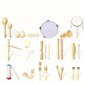 Ensemble d'instruments de percussion en bois en gros avec xylophone, maraca, clochette et tube sonore pour l'éducation musicale et le jeu des enfants - Product Image 1