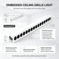 Spot encastré intelligent à LED en aluminium, intensité variable, anti-éblouissement pour salons, chambres et couloirs