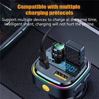 Transmetteur FM portable 12V BT5.3 à succès – Chargeur de voiture mains libres stéréo USB Type-C à charge rapide et lecteur MP3