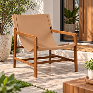 Profitez de moments de détente dans un fauteuil suspendu en teck, conçu pour le confort, la durabilité et un style élégant pour l'extérieur. - Product Image 1